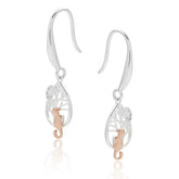 359341 FURRY COMPANIONS MOON GAZING CAT TWO TONE EARRINGS